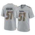 Pouc P.Steelers #51 Nick Herbig Player Gray Atmosphere Fashion Home Game Stitched Jerseys