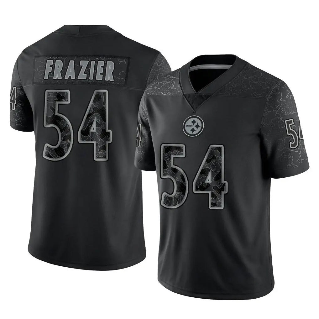 Pouc P.Steelers #54 Zach Frazier Player Black Reflective Limited Home Game Stitched Jerseys