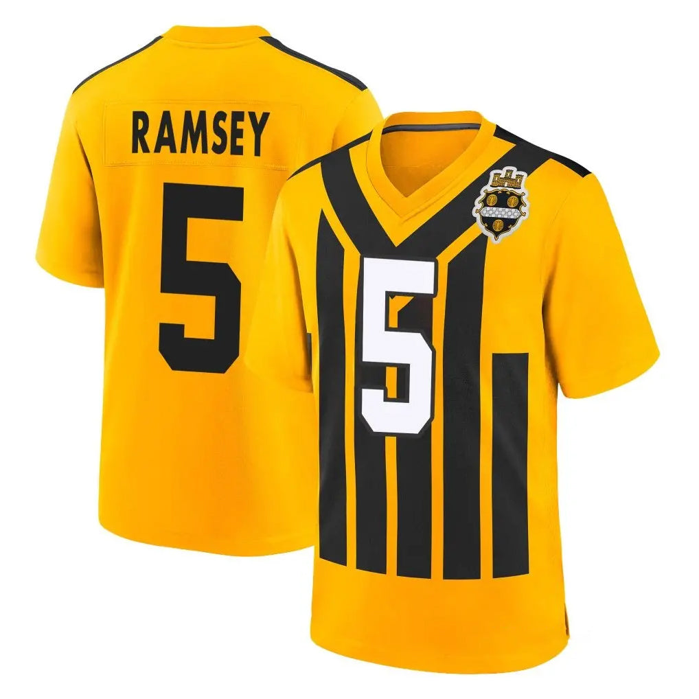 Pouc P.Steelers #5 Jalen Ramsey Player Gold Limited 1933 Throwback Home Game Stitched Jerseys