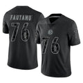 Pouc P.Steelers #76 Troy Fautanu Player Black Reflective Limited Home Game Stitched Jerseys