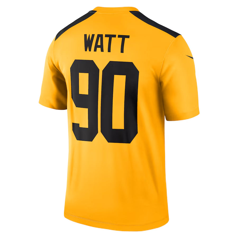 Pouc P.Steelers #90 T.J. Watt Player Gold Alternate 1933 Throwback Legend Performance Top Stitched Jerseys