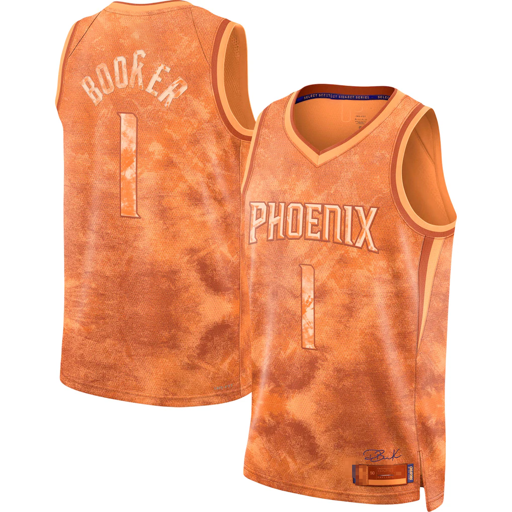 Pouc P.Suns #1 Devin Booker Orange Select Series Swingman Jerseys