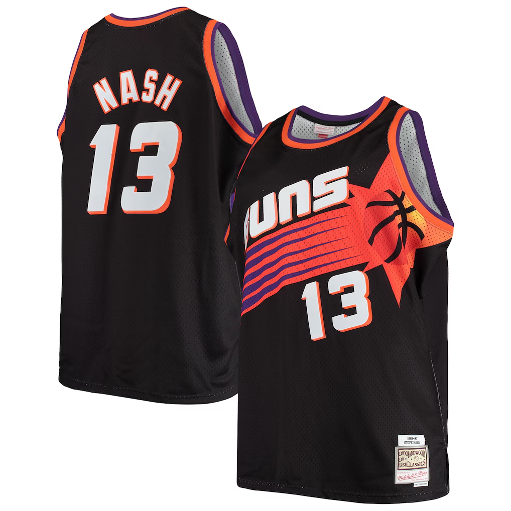 Pouc P.Sunss #13 Steve Nash Mitchell & Ness Black 1996-1997 Big & Tall Hardwood Classics Swingman Jerseys