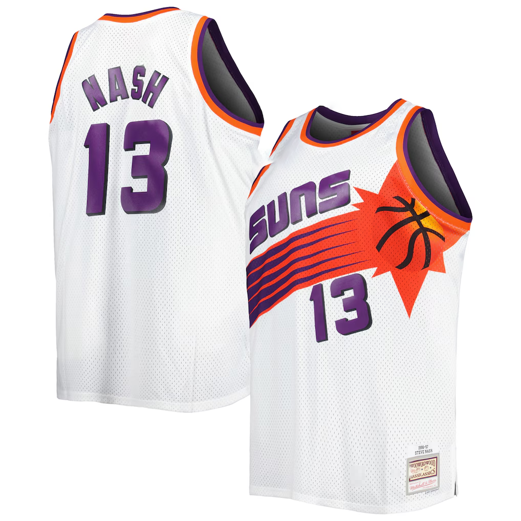 Pouc P.Sunss #13 Steve Nash Mitchell & Ness White Big & Tall Hardwood Classics 1996-1997 Swingman Jerseys