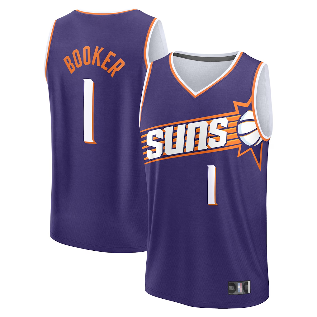 Pouc P.Sunss #1 Devin Booker Fanatics Purple Big & Tall Fast Break Jerseys - Icon Edition