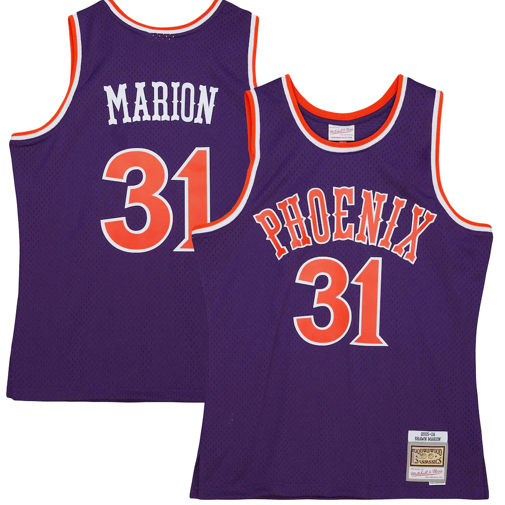 Pouc P.Sunss #31 Shawn Marion Mitchell & Ness Purple 2005-2006 Hardwood Classics Swingman Jerseys