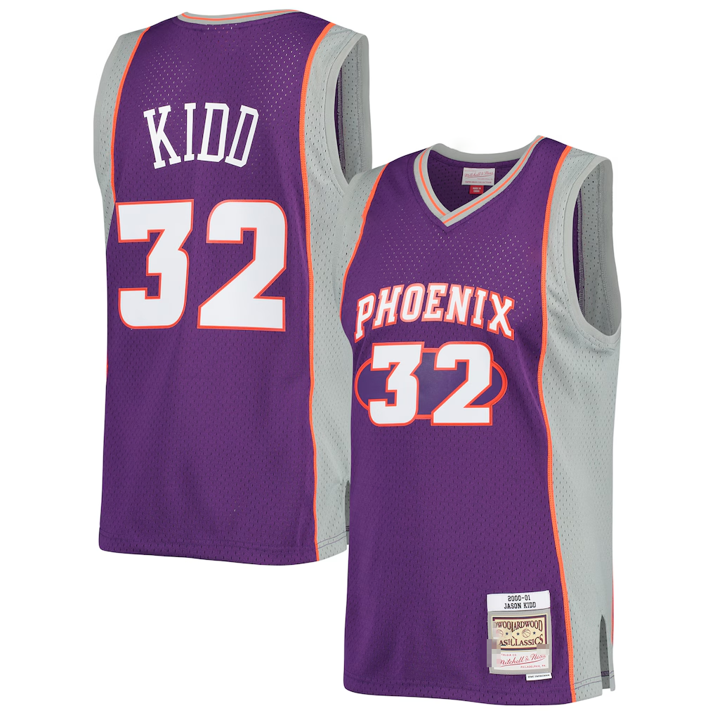 Pouc P.Sunss #32 Jason Kidd Mitchell & Ness Purple Big & Tall Hardwood Classics 2000-2001 Swingman Jerseys