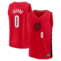 Pouc PT.Blazers #0 Damian Lillard Fanatics Red Fast Break Replica Jerseys - Statement Edition