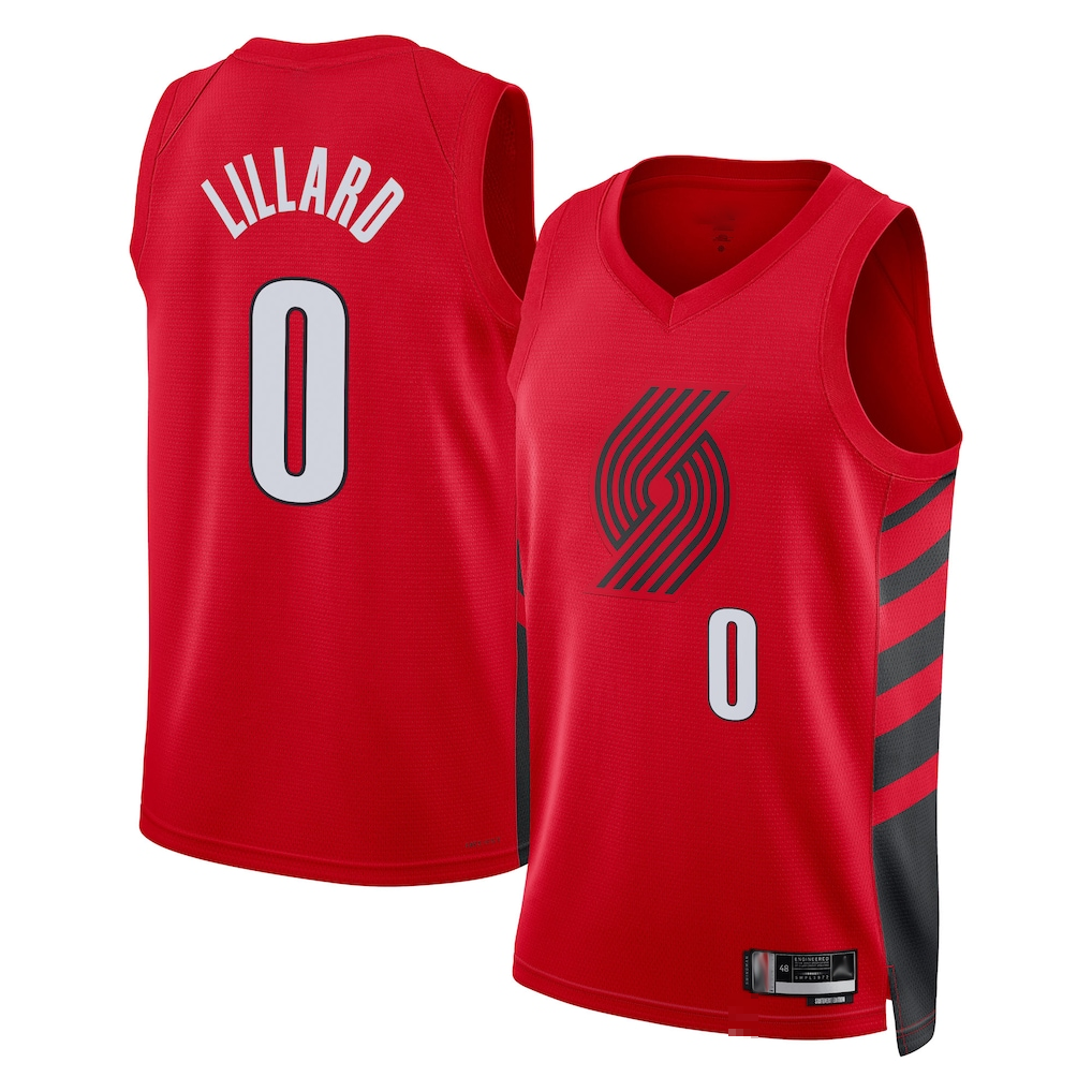 Pouc PT.Blazers #0 Damian Lillard White Swingman Jerseys - Association Edition