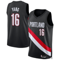 Pouc PT.Blazers #16 Yang Hansen Black Swingman Jerseys - Icon Edition