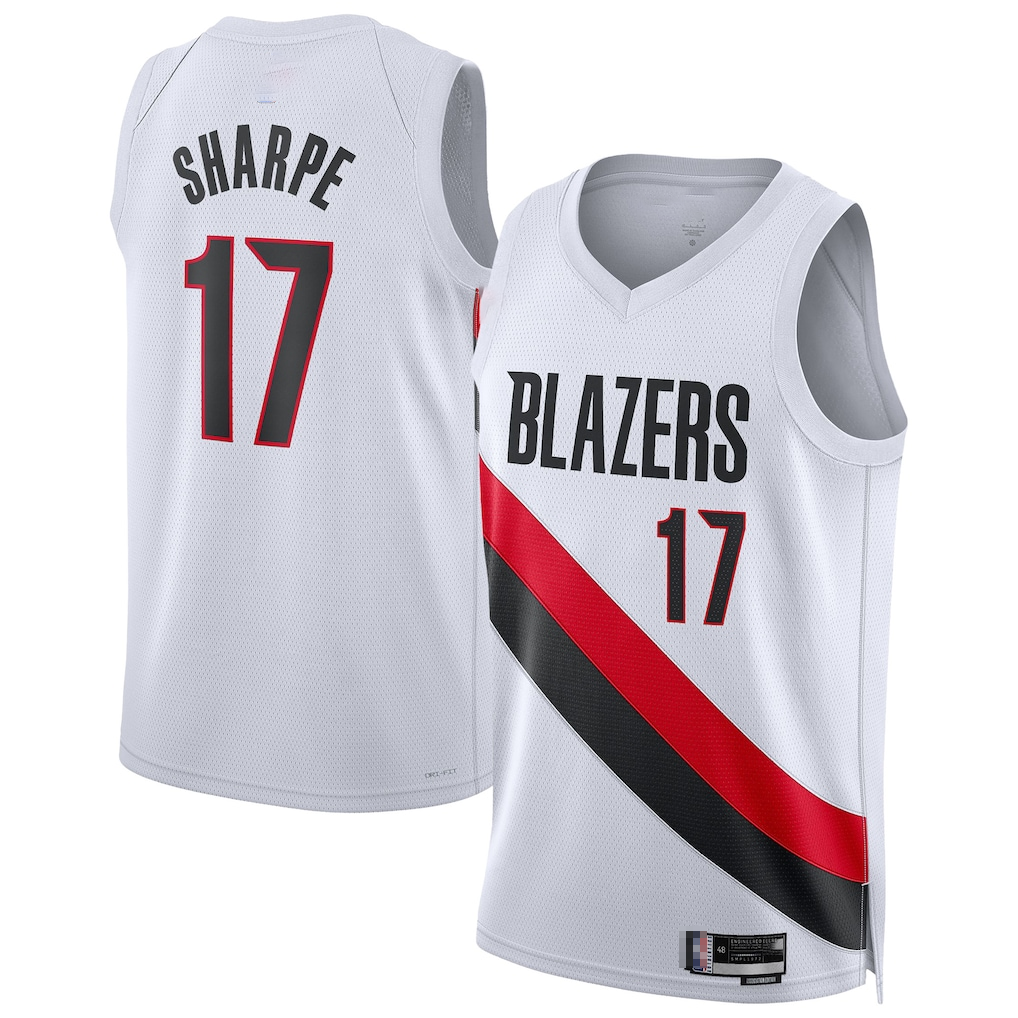 Pouc PT.Blazers #17 Shaedon Sharpe White Swingman Player Jerseys - Association Edition