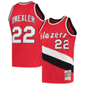 Pouc PT.Blazers #22 Clyde Drexler Mitchell & Ness Red 1983-1984 Hardwood Classics Swingman Jerseys