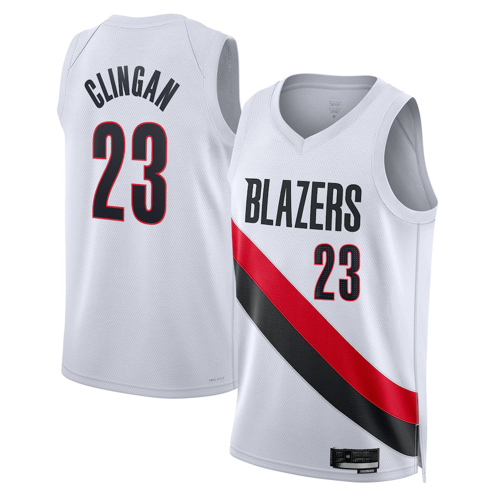 Pouc PT.Blazers #23 Donovan Clingan White Swingman Jerseys - Association Edition