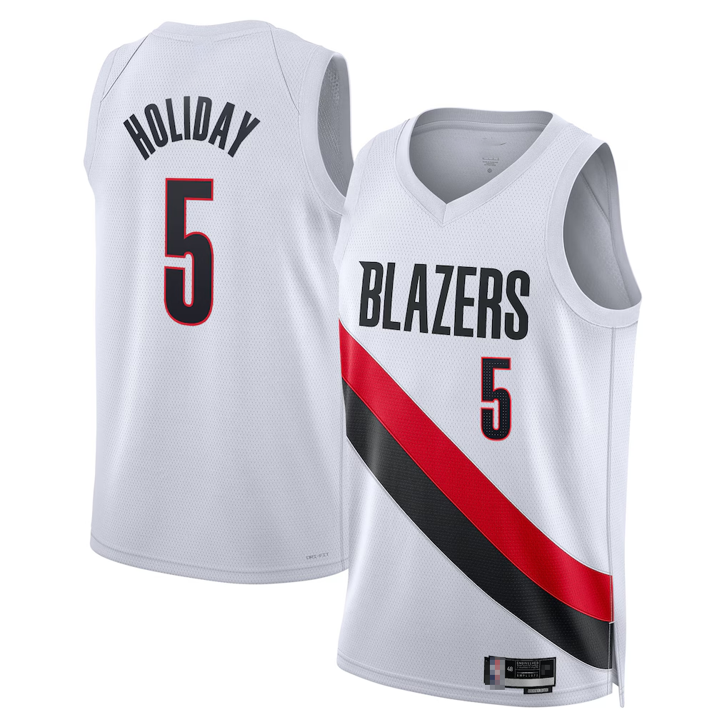 Pouc PT.Blazers #5 Jrue Holiday White Swingman Jerseys - Association Edition