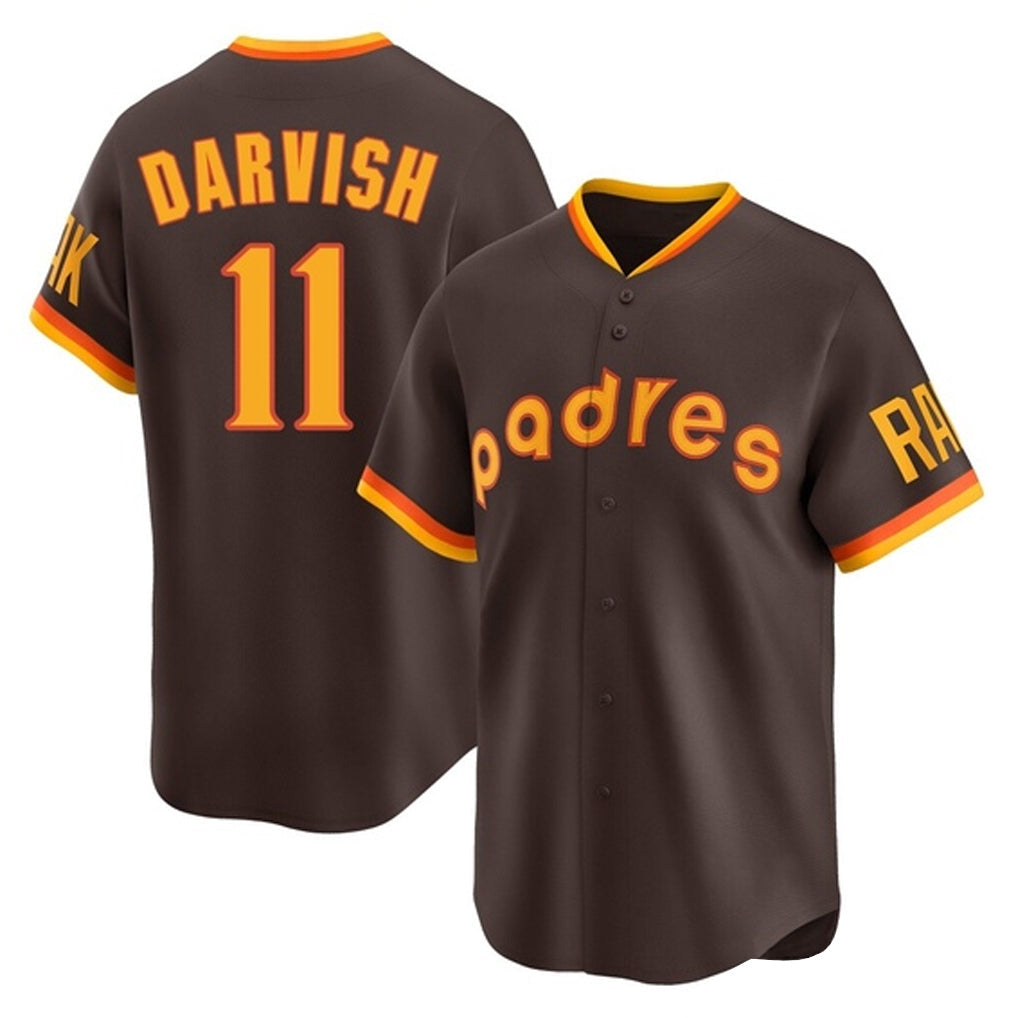 Pouc S.Diego Padres #11 Yu Darvish Player Brown Home Cooperstown Collection Replica Game Stitched Jerseys