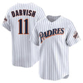 Pouc S.Diego Padres #11 Yu Darvish Player White Cooperstown Collection Limited Home Stitched Jerseys