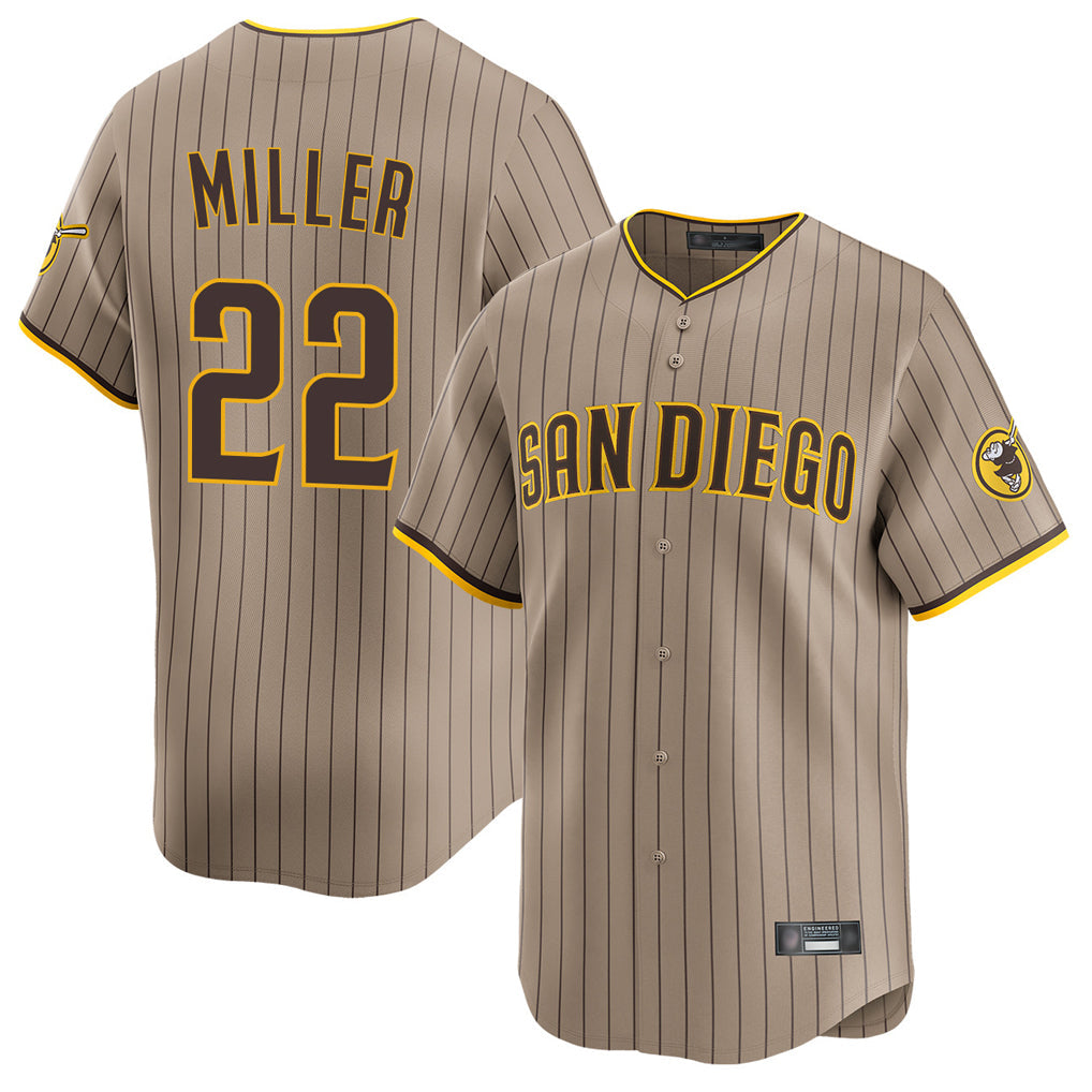 Pouc S.Diego Padres #22 Mason Miller Player Khaki Home Limited Stitched Jerseys