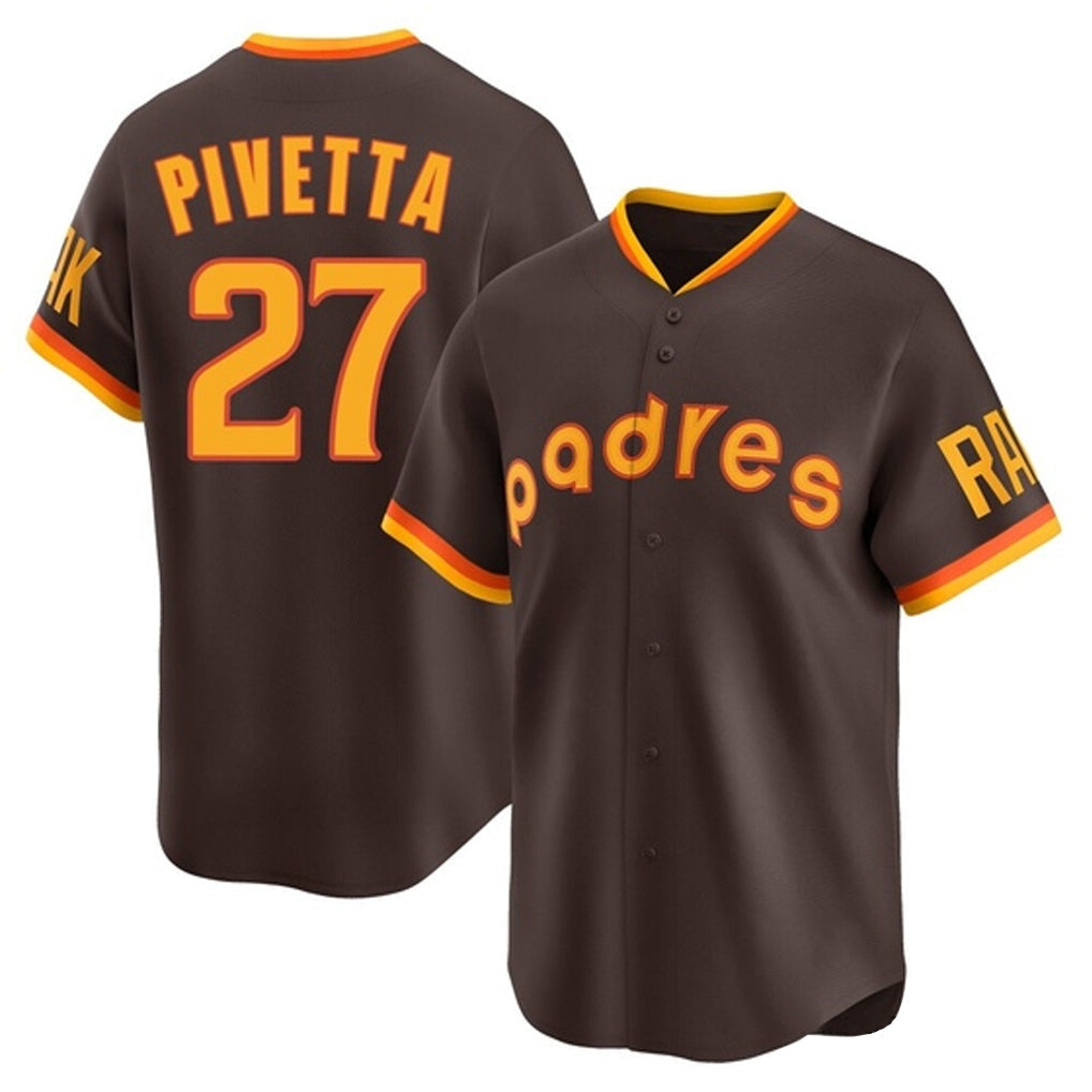 Pouc S.Diego Padres #27 Nick Pivetta Player Brown Home Cooperstown Collection Replica Game Stitched Jerseys