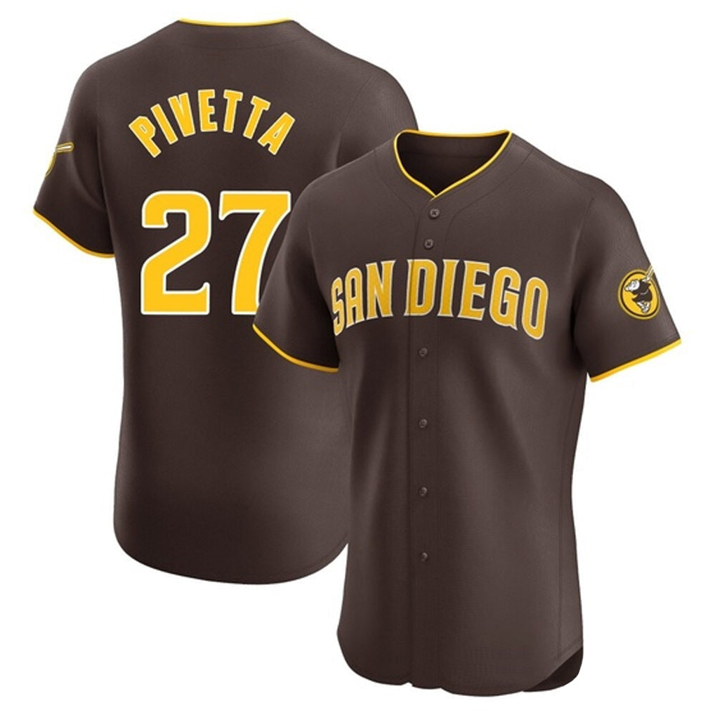 Pouc S.Diego Padres #27 Nick Pivetta Player Brown Home Limited Elite Stitched Jerseys