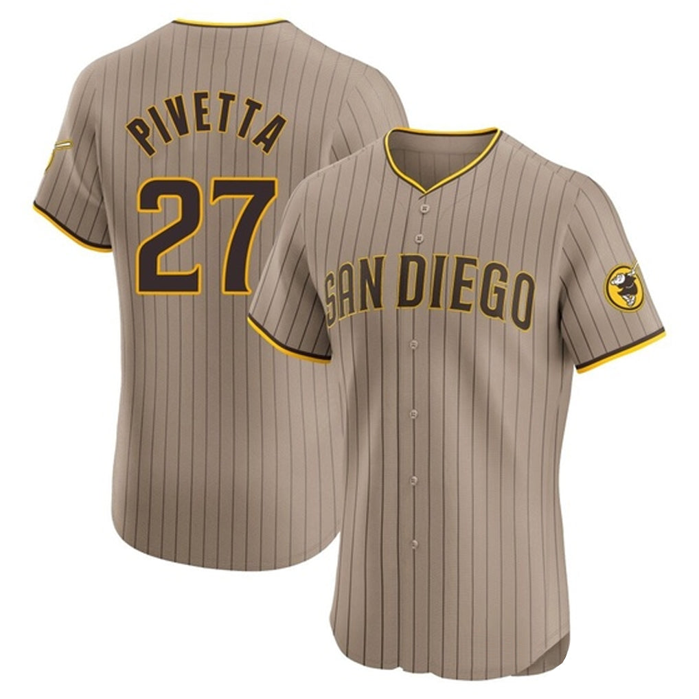 Pouc S.Diego Padres #27 Nick Pivetta Player Khaki Home Limited Elite Stitched Jerseys