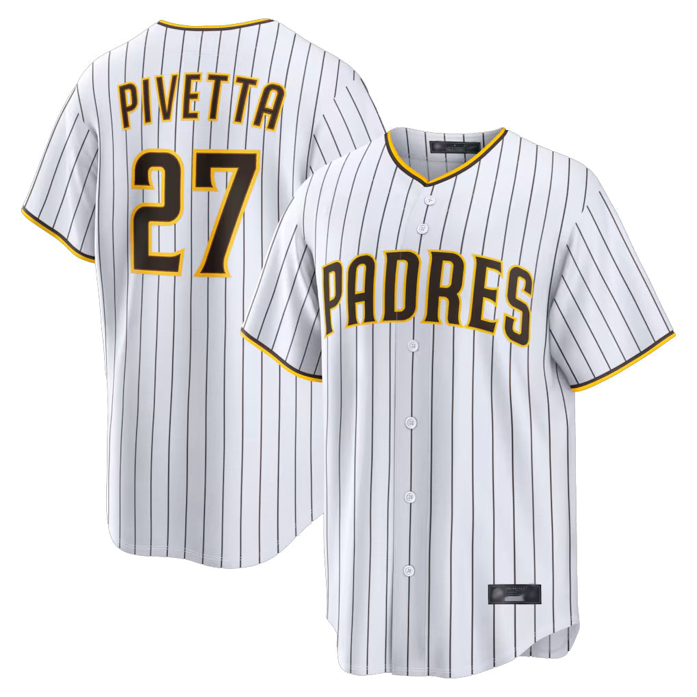Pouc S.Diego Padres #27 Nick Pivetta Player White Home Limited Stitched Jerseys