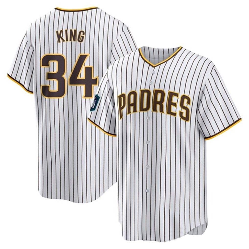 Pouc S.Diego Padres #34 Michael King Player White Home Game Stitched Jerseys