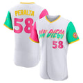 Pouc S.Diego Padres #58 Wandy Peralta Player White City Connect Home Limited Elite Stitched Jerseys