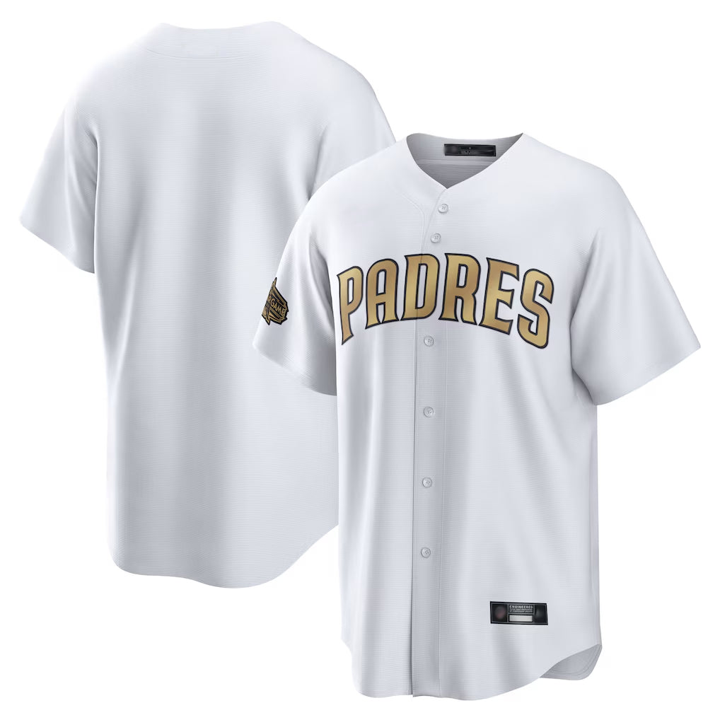 Pouc S.Diego Padres Blank Player Gold Replica All-Star Game White Stitched Jerseys