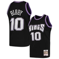 Pouc S.Kings #10 Mike Bibby Mitchell & Ness Black Hardwood Classics Swingman Jerseys
