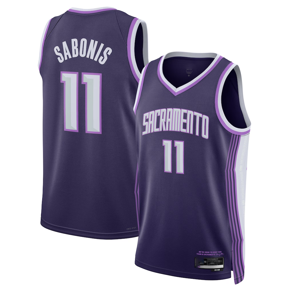 Pouc S.Kings #11 Domantas Sabonis Purple 2025-2026 Swingman Jerseys - City Edition