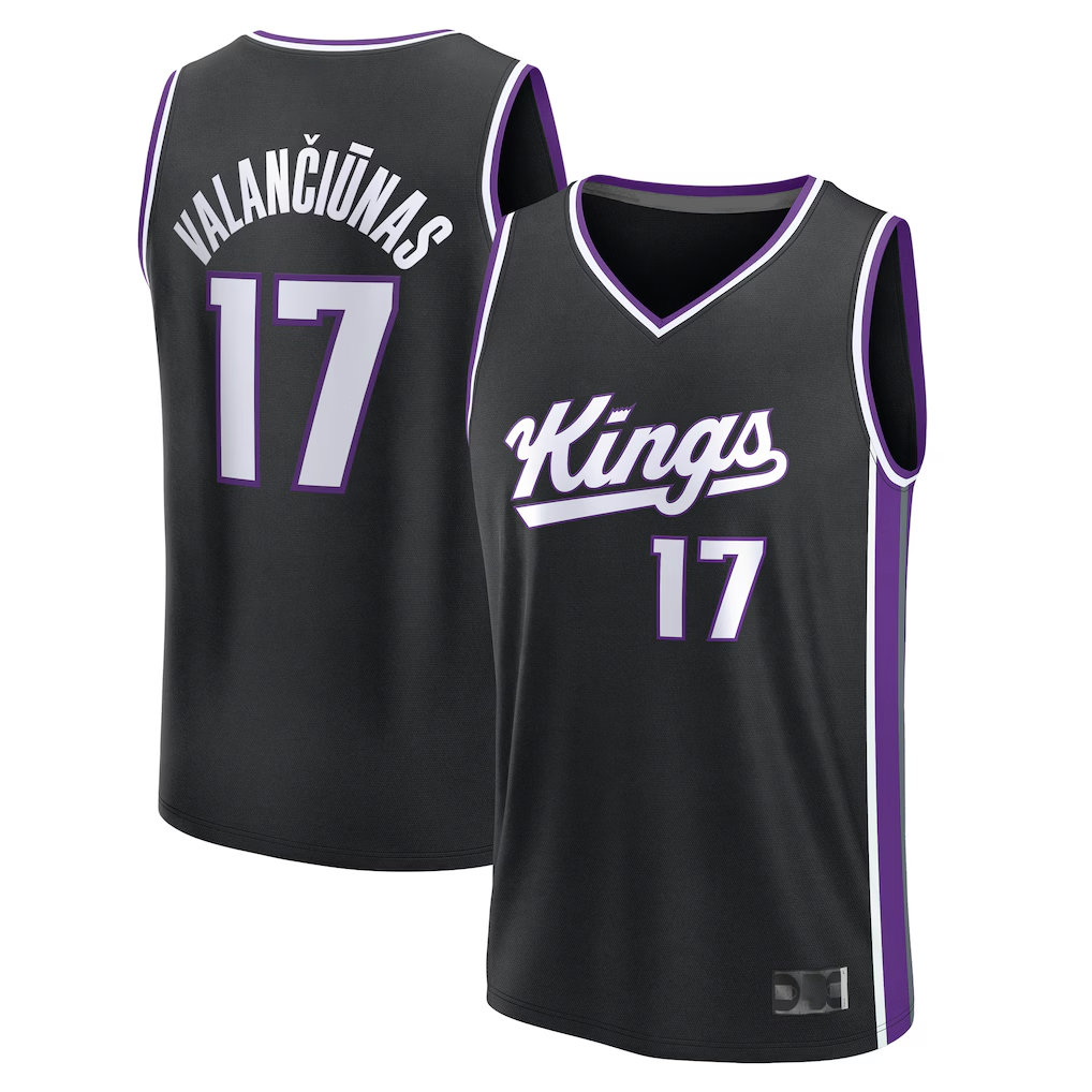 Pouc S.Kings #17 Jonas Valan?i¨±nas Fanatics Black Fast Break Replica Jerseys - Icon Edition