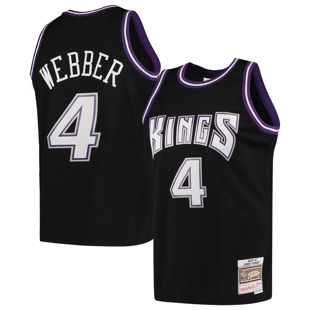 Pouc S.Kings #4 Chris Webber Mitchell & Ness Black 2000-2001 Hardwood Classics Swingman Jerseys