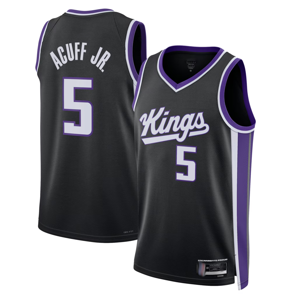 Pouc S.Kings #5 Darius Acuff Jr. Black Swingman Jerseys - Icon Edition