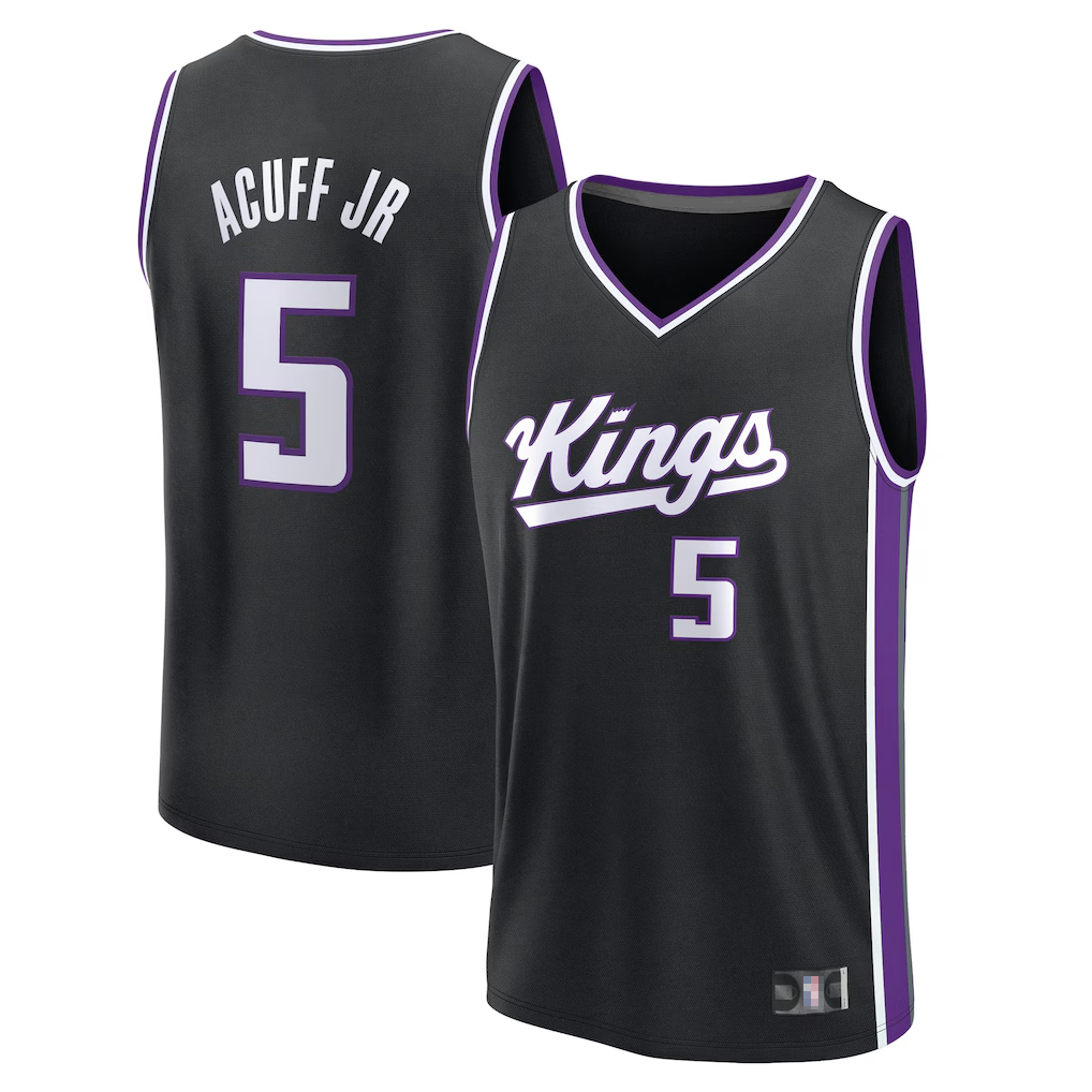 Pouc S.Kings #5 Darius Acuff Jr. Fanatics Black 2026 Draft First Round Pick Fast Break Jerseys - Icon Edition
