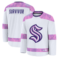 Pouc S.Kraken White Hockey Fights Cancer Survivor Practice Jerseys