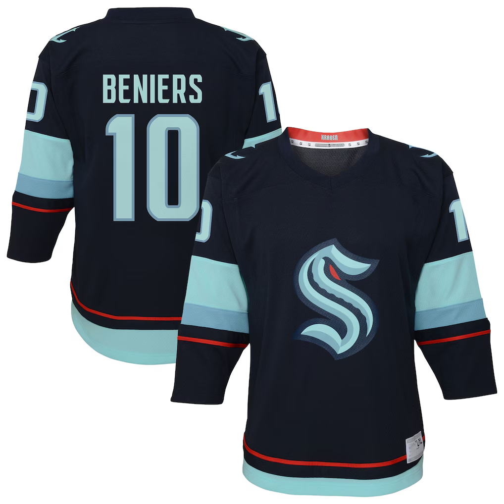 Pouc S.Kraken #10 Matty Beniers Navy Alternate Replica Player Jerseys