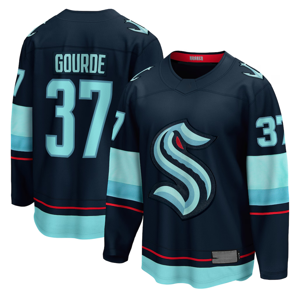 Pouc S.Kraken #37 Yanni Gourde Deep Sea Blue Home Breakaway Player Jerseys