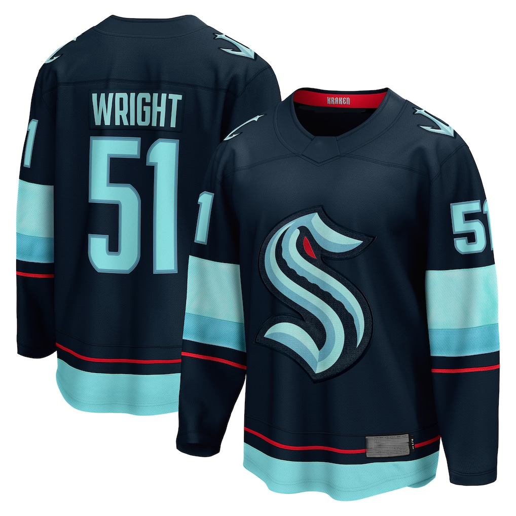 Pouc S.Kraken #51 Shane Wright Deep Sea Blue Home Breakaway Player Jerseys