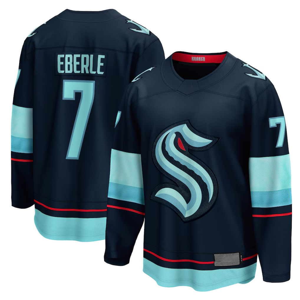 Pouc S.Kraken #7 Jordan Eberle Navy Home Breakaway Player Jerseys
