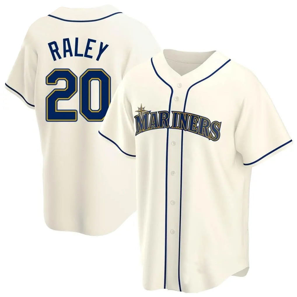 Pouc S.Mariners #20 Luke Raley Player Cream Home Game Stitched Jerseys