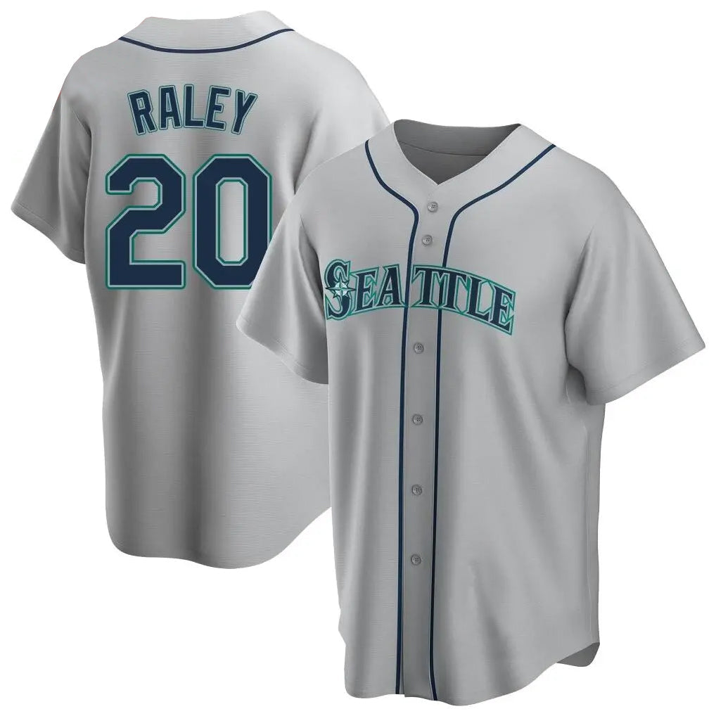 Pouc S.Mariners #20 Luke Raley Player Gray Home Game Stitched Jerseys