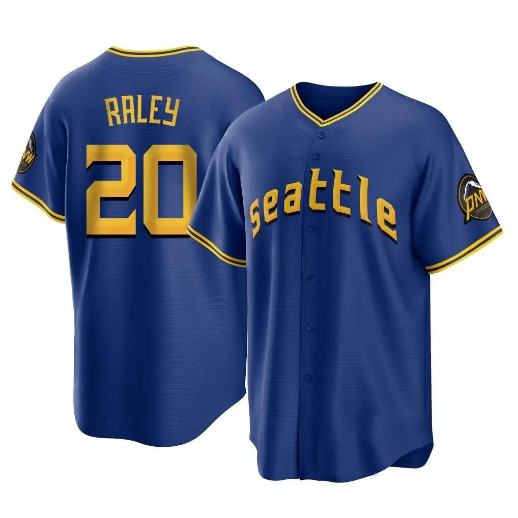 Pouc S.Mariners #20 Luke Raley Player Royal City Connect Home Game Stitched Jerseys