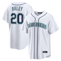Pouc S.Mariners #20 Luke Raley Player White Home Game Stitched Jerseys