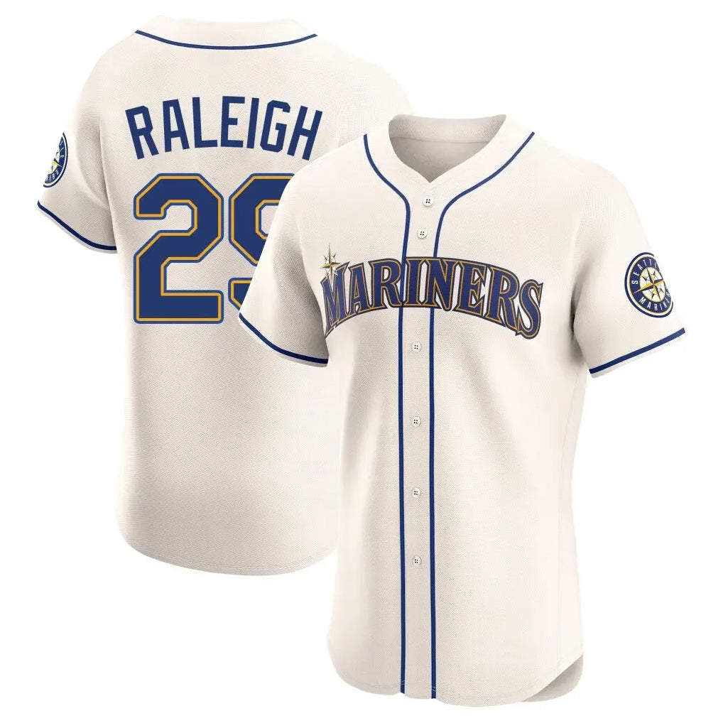 Pouc S.Mariners #29 Cal Raleigh Player Cream Home Limited Elite Stitched Jerseys