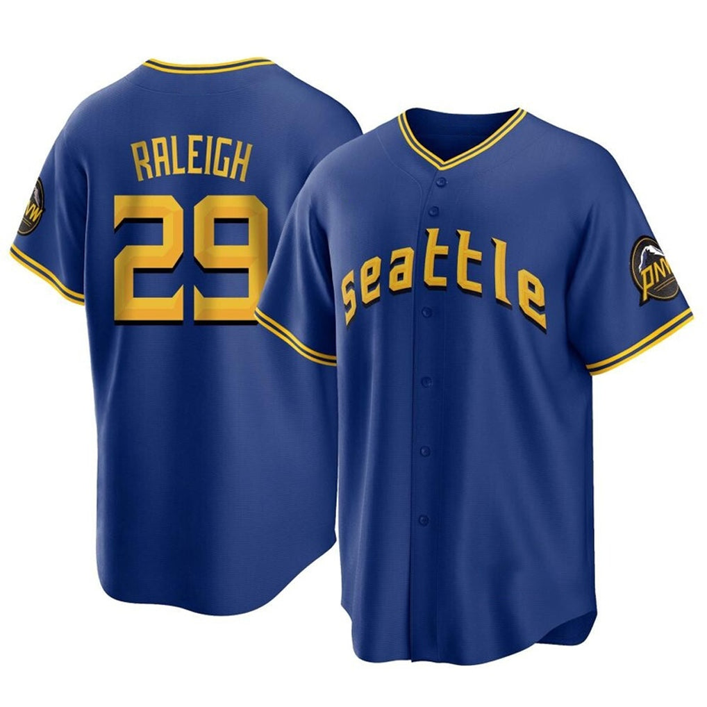 Pouc S.Mariners #29 Cal Raleigh Player Royal City Connect Home Game Stitched Jerseys
