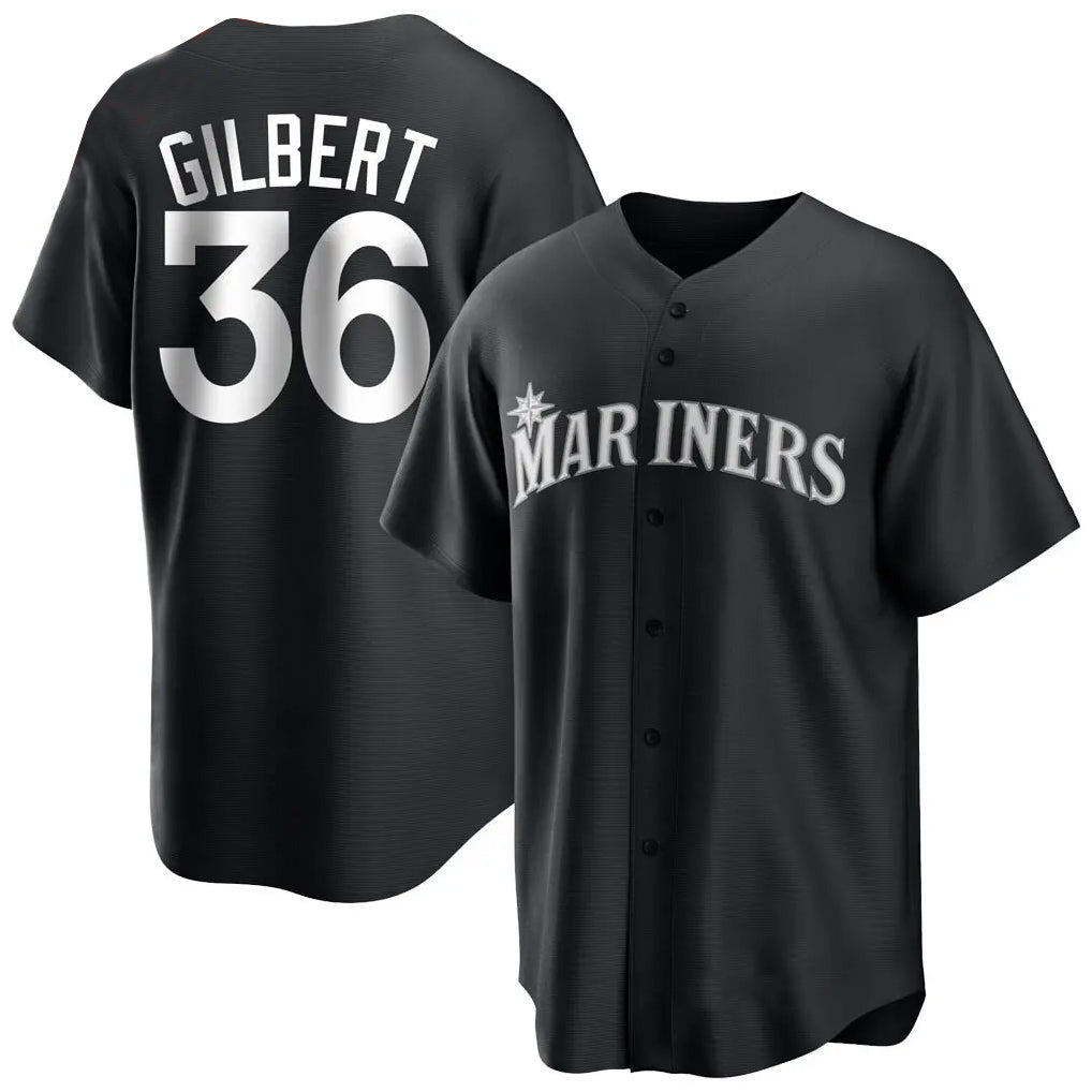 Pouc S.Mariners #36 Logan Gilbert Player Black Home Limited Stitched Jerseys