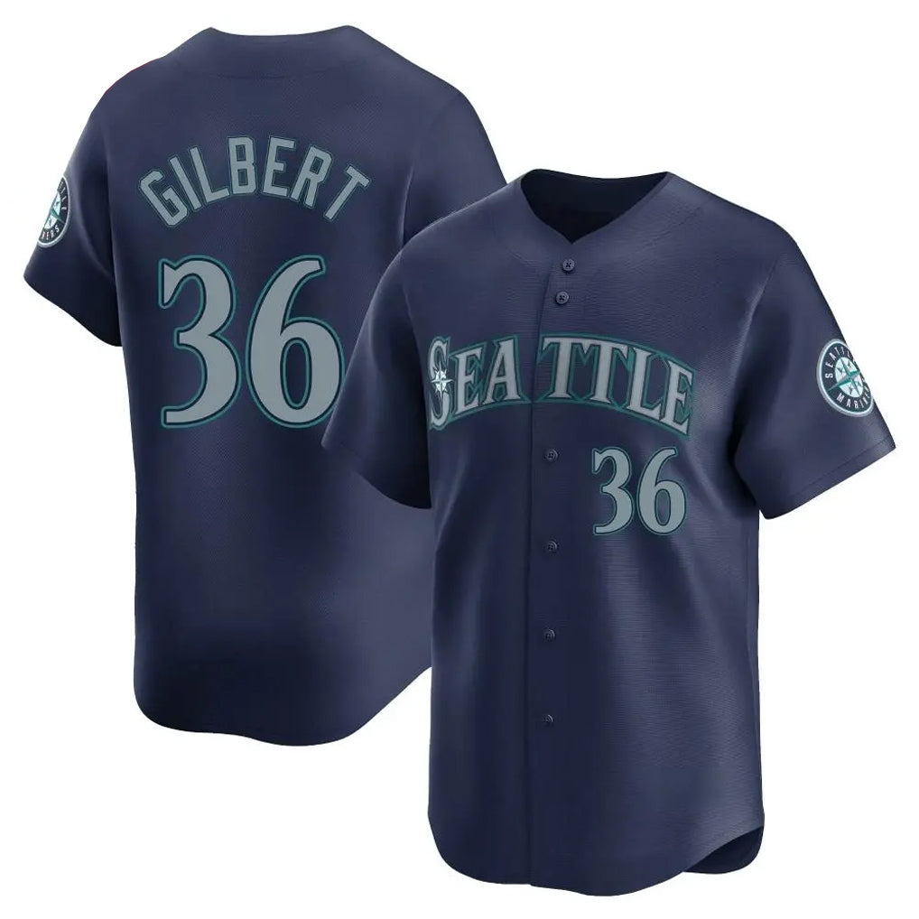 Pouc S.Mariners #36 Logan Gilbert Player Navy Home Limited Stitched Jerseys