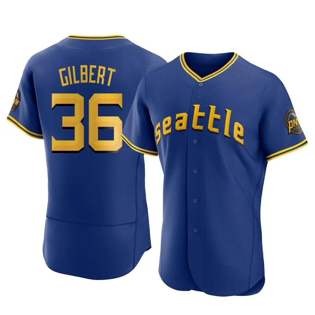 Pouc S.Mariners #36 Logan Gilbert Player Royal City Connect Home Limited Elite Stitched Jerseys