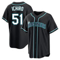Pouc S.Mariners #51 Ichiro Suzuki Player Black Fashion Home Limited Stitched Jerseys