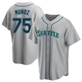 Pouc S.Mariners #75 Andres Munoz Player Gray Home Game Stitched Jerseys